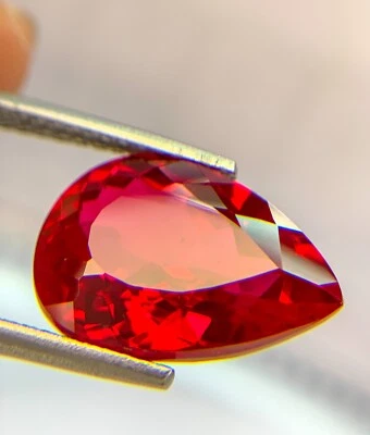 PIGEON BLOOD RED 15.3 CT PERFECT RUBY CORUNDUM PEAR GEMSTONE CHRISTMAS GIFT - Image 1 of 3