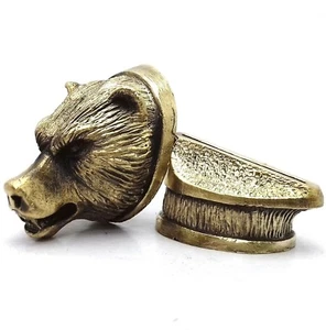 SET BEAR SOLID BRONZE FINGER GUARD BOLSTER & POMMEL CUSTOM KNIFE MAKING - Picture 1 of 10