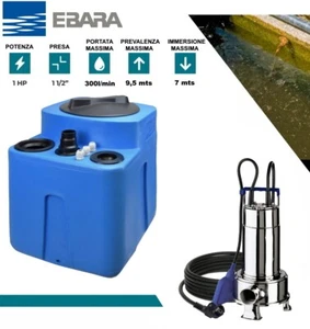 EBARA STAZIONE DI SOLLEVAMENTO - VASCA D TANK 100 ELETTROPOMPA RIGHT 1 HP - Foto 1 di 5