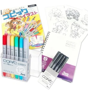 Copic Ciao set 12 colori Starter Box con e libro da colorare e album da disegno dal Giappone - Foto 1 di 7