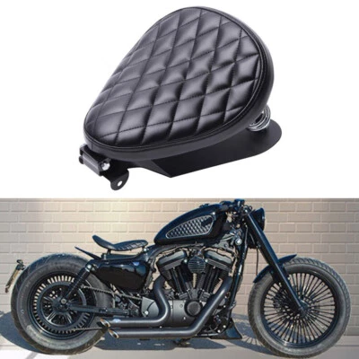 Motorcycle Black Spring Solo Seat Base Saddle For Harley Bobber Chopper Custom Foto 1 de 4