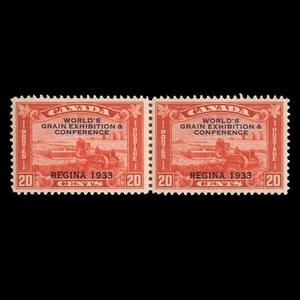 Kanada KGV 1933 Sc 203 Regina Ag Grain Expo postfrisch F/VF Aufdruck Paar CV$140 * - Bild 1 von 3