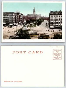 Detroit Michigan CADILLAC SQUARE AND COUNTY BUILDINGS TROLLEY 1902 Postcard T265 - Picture 1 of 1