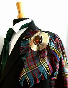 FLY PLAID TARTAN ANDERSON MODERN 16oz WORSTED WOOL KILT MADE IN SCOTLAND GENTS - Picture 1 of 4
