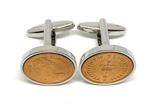 Premium 1974 English Half Pence for a 50th Birthday or Anniversary cufflinks 1/4 - Picture 1 of 1