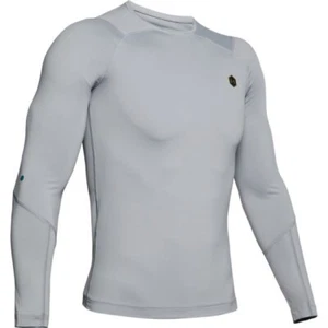 Under Armour RUSH HeatGear Mens Compression Long Sleeve Baselayer-Gray-2XL - Picture 1 of 6