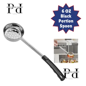 Cucchiaio Porzione Traforato Nero 6 OZ / Usa la Porzione Corretta In Cucina - Foto 1 di 1