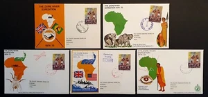 Zaire Foreman v Ali Boxing Stamps 1974 & 1975 River Expedition x 5 Covers to UK - Picture 1 of 2