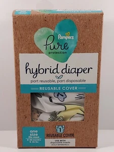 Pampers Pure Protect Hybrid Diaper Reusable Cloth Diaper Covers 0-30 Mth 1 Size - Picture 1 of 8