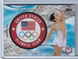 Tarjeta de insignia conmemorativa Topps Olympics Karen Chen 2018/99 ~ patinaje - Imagen 1 de 2