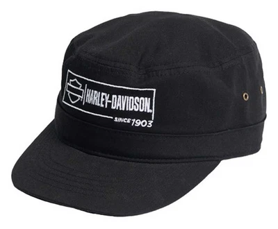 Harley-Davidson Men's Label Lockup Adjustable Closure Twill Painter's Hat- Black - Image 1 of 2