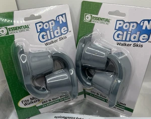 Confezione 4 Sci Pop N Glide Walker Sci Sci Scivoli per Camminatori Pieghevoli Accessori Walker Nuovi - Foto 1 di 5