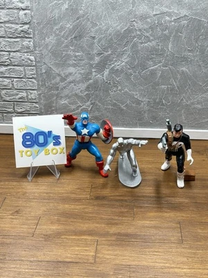 Lote de figuras de PVC de colección 1990 Marvel 3" Punisher Capitán América Silver Surfer Foto 1 de 4
