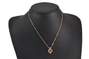 Collana con ciondolo strass catena tono oro Christian Dior autentica CD 9684M - Foto 1 di 10