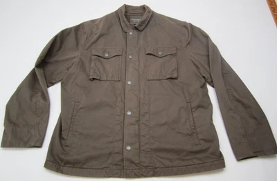 BANANA REPUBLIC Prenda Tinte Marrón Cremallera Metal Botón Chaqueta Hombres L Foto 1 de 4