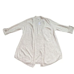 Westport Womens Cuffed Sleeve Open Front Cardigan-Oatmeal-XL-NWT - Picture 1 of 8