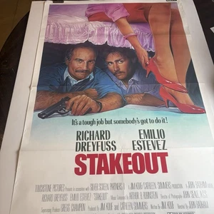 Original 1987 Movie House Poster “Stakeout” 27x41 Richard Dreyfus Emilio Estevez - Picture 1 of 15