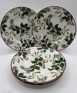 Juego de (4). 222 QUINTA Navidad Follaje Acebo 8.75" Platos Ensalada Acebo - Imagen 1 de 5