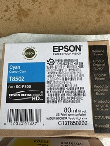 Genuine Epson Ink SC-P800 T8504 Yellow T8502 Cyan Blue brand new free shipping - Bild 1 von 12