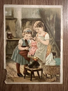c1890’s McLaughlins XXXX Coffee, Chicago Illinois Vintage Advertising Trade Card - Picture 1 of 5