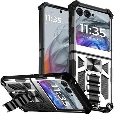 Funda de teléfono para Motorola Razr/Razr+ 2024 2025 cubierta magnética incorporada con soporte Foto 1 de 4