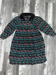 Girls Gymboree Vintage XL 1997 Floral Corduroy Dress Long Sleeve Holiday Cotton - Picture 1 of 4