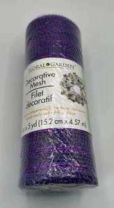 Floral Garden Decorative Mesh Ribbon Purple Crafts Wreaths DIY 6” x 5 yd NEW - Picture 1 of 4