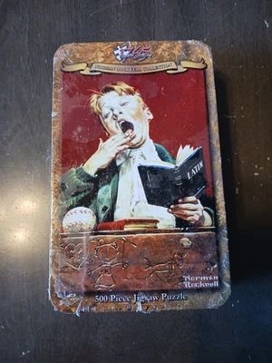 SEALED Norman Rockwell Collection 500 Piece Puzzle The Sleepy Scholar - Image 1 of 3