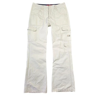 UNIONBAY Cargo Pants Womens 9 White Low Rise Flare Y2k 2000s Bratz Spice Girls - Image 1 of 4