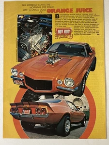 1977 Hot Rod Gallery Orange Juice Print Ad Bill Kimberly '70 Chevrolet Camaro - Picture 1 of 2