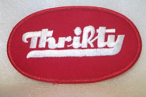 THRIFTY EMBROIDERED NEW SEW ON NAME PATCH TAG - Picture 1 of 1