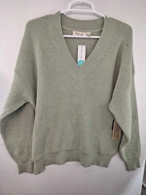 Suéter para mujer estilo RD verde claro relajado cuello en V nuevo con etiquetas Stitchfix Foto 1 de 4