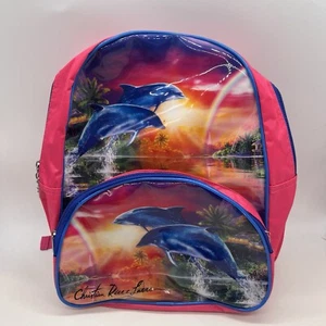 Christian Riese Lassen Art Vintage Backpack Children School Bag Y2K Dolphin - Picture 1 of 6