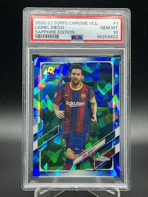 2020-21 Topps Chrome UCL - #1 Lionel Messi Saphire Edition PSA 10 - Image 1 of 2