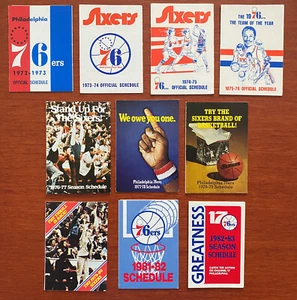 POOR COND Lot 10 PHILADELPHIA 76ERS SIXERS Basketball Spielplan NBA 1972 1973 74+ - Bild 1 von 6