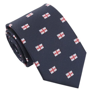Corbata clásica para hombre azul marino con bandera de San Jorge bordada estampada novedad por DQT - Imagen 1 de 2