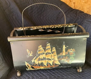 Vintage Metal Ship Magazine Rack/Holder - Picture 1 of 3