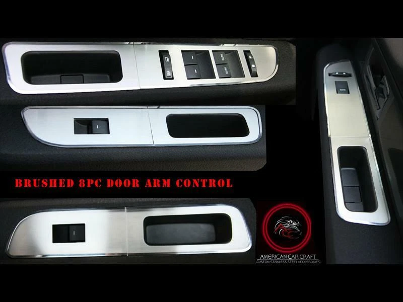 Guarnição de controle de braço de porta de aço inoxidável escovado para 2010-2014 Ford F-150 Supercrew - Imagem 1 de 4