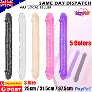 Crystal Double Penetration Dildo Double Ended Dong Anal G Spot Lesbian Sex Toy - Picture 1 of 21