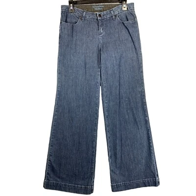 Pantalón de mezclilla Simply Vera Wang para mujer 4 azul lavado medio bolsillos de pierna ancha Foto 1 de 4