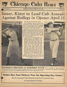 18 de marzo 194 VOL 19, #1 CHICAGO CUBS NOTICIAS Equipo Boletín Ralph Kiner - Imagen 1 de 1