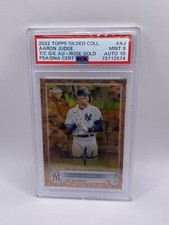 Aaron Judge /25 2022 Topps Gilded Collection Rose Gold Auto PSA 9
