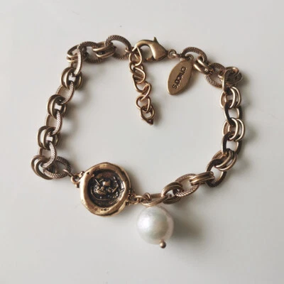 New 8"+1" Chicos Pearl Charms Bracelet Gift Vintage Women Party Holiday Jewelry - Image 1 of 3