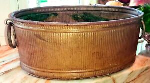 CamelPalm Tree Copper Pail Moroccan Octagon Scuttle Bucket Vintage Copper /& Brass Ornate Footed Planter India Mid Century