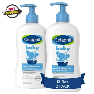 Cetaphil Baby Wash & Shampoo, 13.5oz Pack of 2, Hypoallergenic, Gentle… - Picture 1 of 7