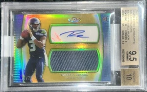 Pop 3! 2012 Russell Wilson TOPPS GOLD REFRACTOR Prizm BGS 9.5, Pristine 10 AUTO - Picture 1 of 14