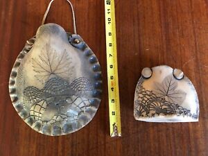 Two Vintage Hand Made Ceramic Wall Pocket/Planter Garden Wall Art Made in Israel