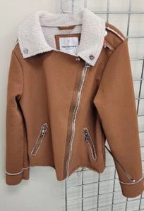 Urban Republic Girls Bombers Jacket Brown Full Zip Coat Size L 14 / 16 - Picture 1 of 6