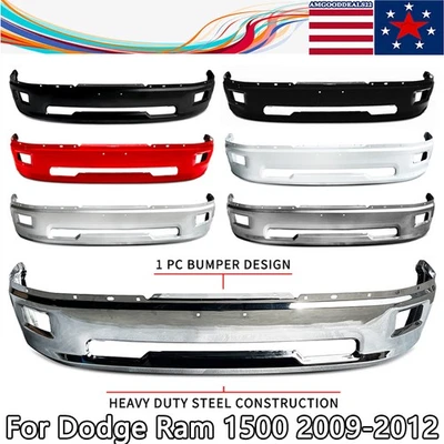 For 2009-2012 Dodge Ram 1500 Steel Front Bumper Cover w/ Fog Light Holes - Image 1 of 4