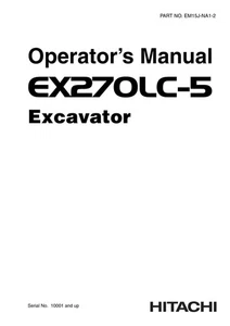 HITACHI EX270LC-5 EXCAVATOR OPERATORS MANUAL #1 - Picture 1 of 8